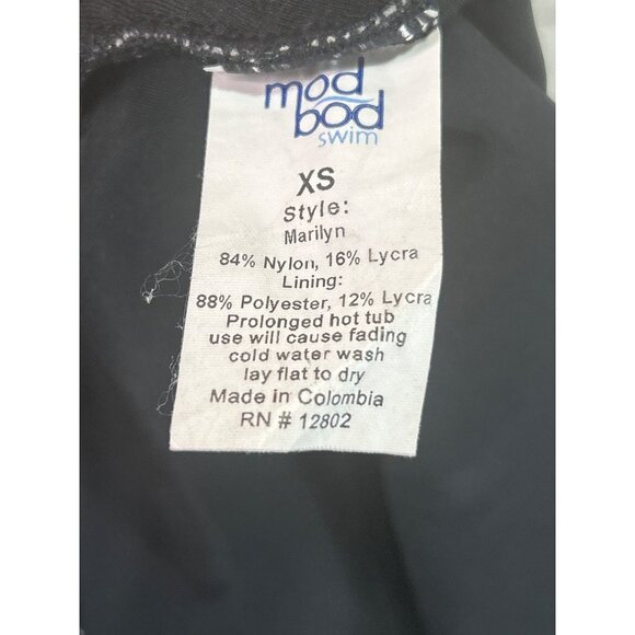 Mod Bod Black‎ Swimsuit Women's size XS Marilyn One-Piece Ruched Design V-Neck - Picture 7 of 7